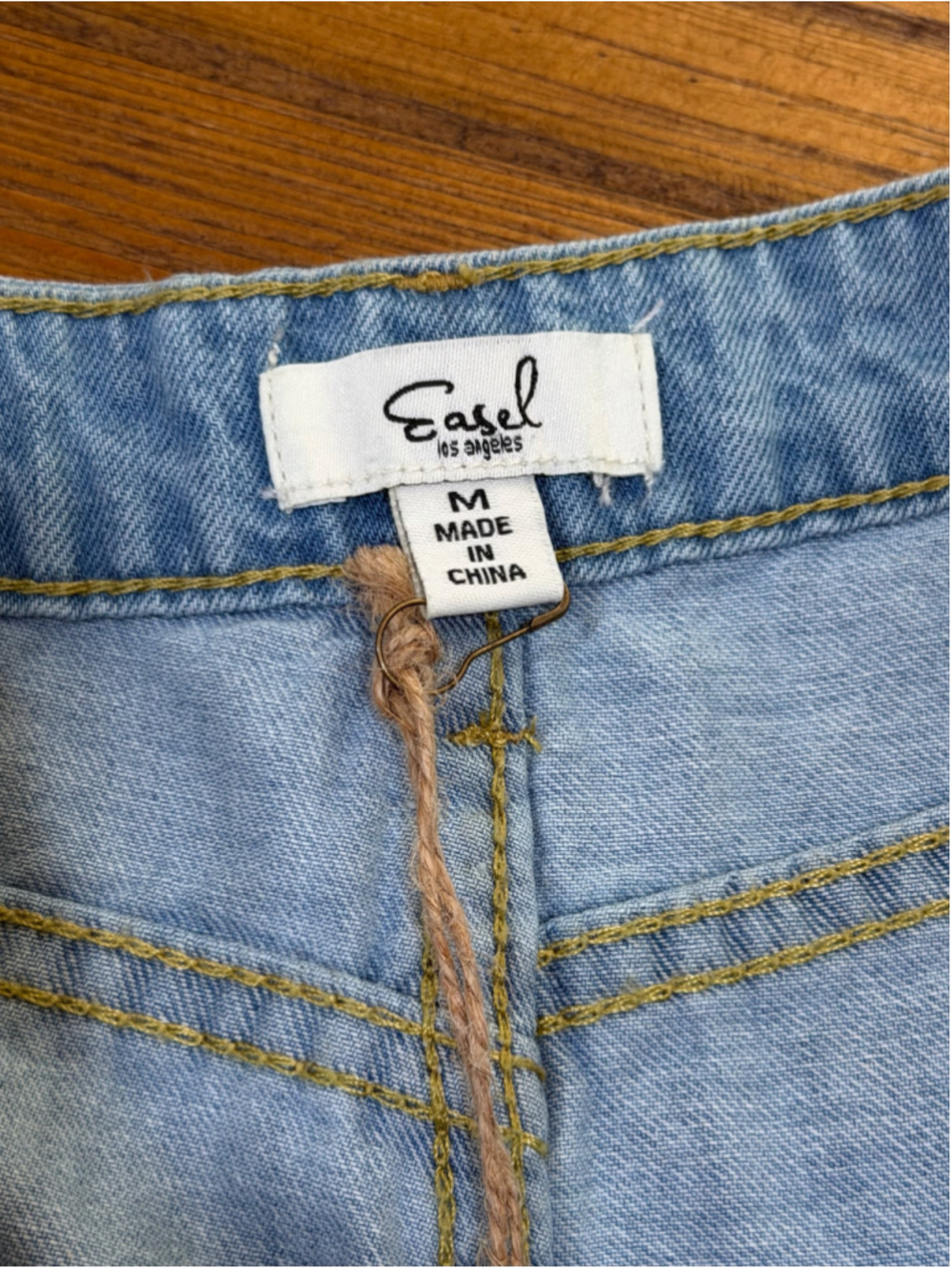 Easel Los Angeles Patchwork Denim Shorts Size M High Rise Boho Festival NWT - Picture 3 of 12
